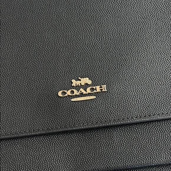 EUC Coach Black Crossbody Bag with Gold Chain - Picture 2 of 6